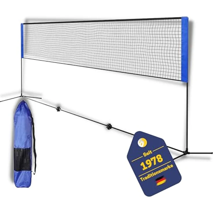 Best Sporting Volleyballnetz Outdoor 4 in 1 I Badmintonnetz 310cm breit I Badminton Netz Garten höhenverstellbar – Bild 2