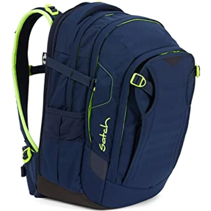Satch Schulrucksack Match (3tlg., inkl. Schlamperbox und Sportbeutel) - Ergonomischer Schulrucksack mit Trekking-Technologie, aus recycelten PET-Flaschen, blau – Bild 3