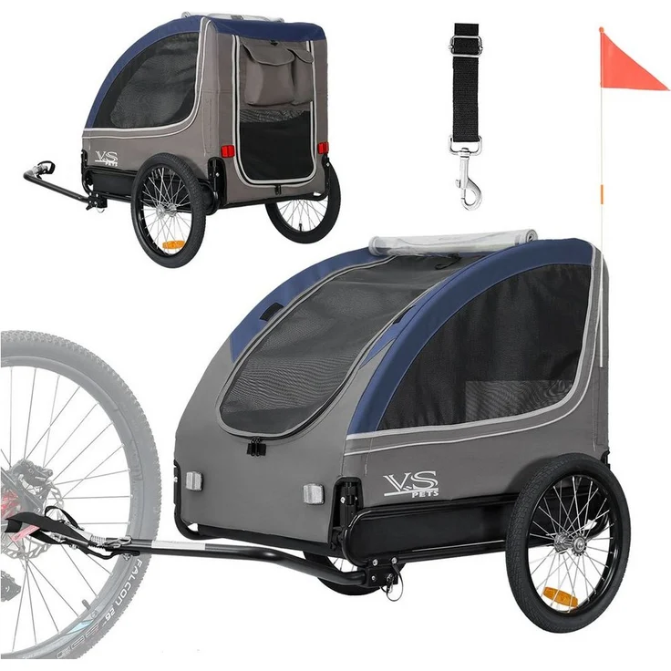 TIGGO Fahrradhundeanhänger TIGGO VS Pets L Hundeanhänger Fahrradanhänger für Hunde bis 35kg, klappbar, in Schwarz - Preisvergleich