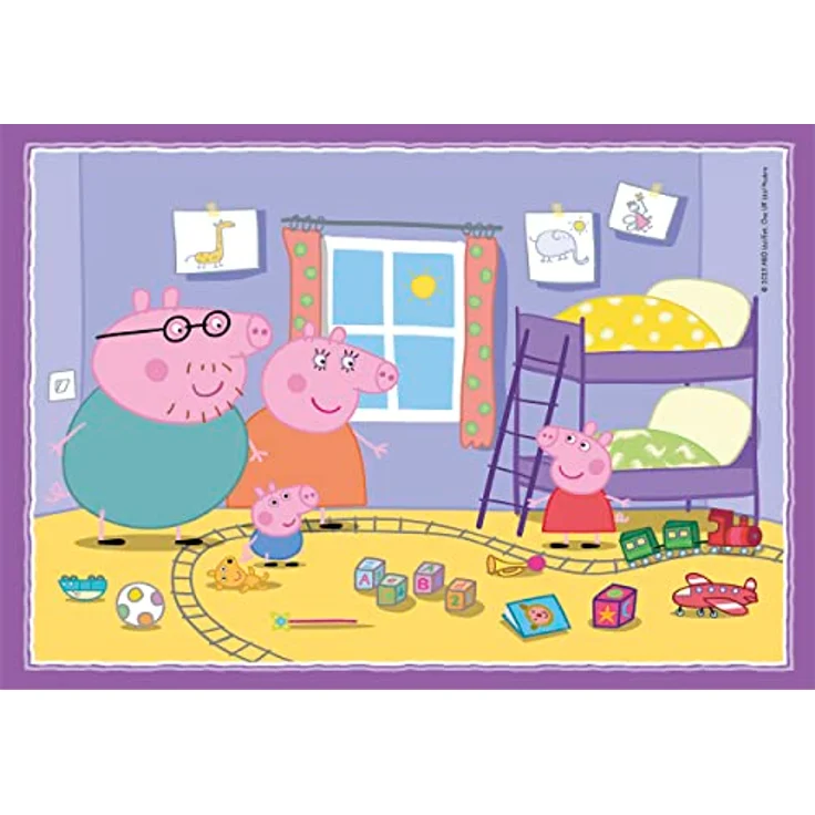 Clementoni 21516 Supercolor 4 In 1-Peppa Pig-Puzzle 12,16,20,24 Teile Ab 3 Jahren, Buntes Kinderpuzzle Mit Besonderer Leuchtkraft & Farbintensität, Geschicklichkeitsspiel Für Kinder – Bild 5