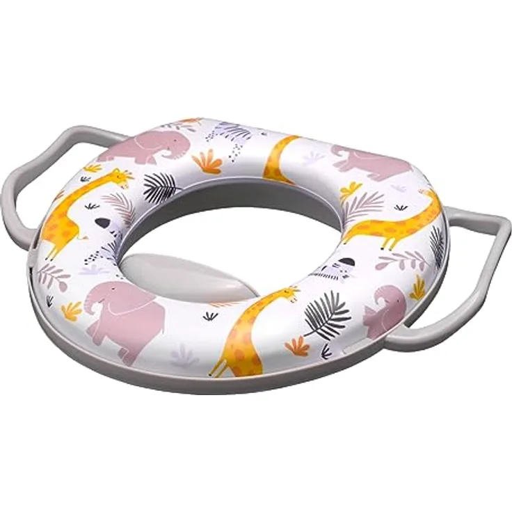 Lorelli Soft Trainingssitz Toilettenverkleinerer, grau, mit Tierprint, 1013068-0010