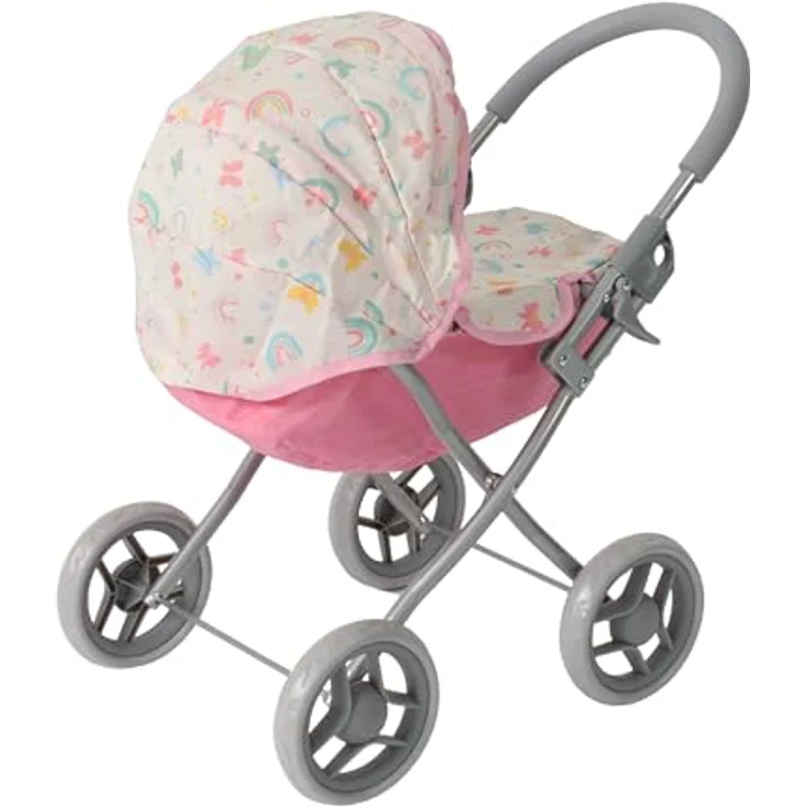 Bayer Chic 2000 Puppenwagen Lilli Schmetterlinge, Klassischer Puppenwagen mit klappbarem Sonnenverdeck, kindgerechter Schieberhöhe von 55 cm – Bild 5