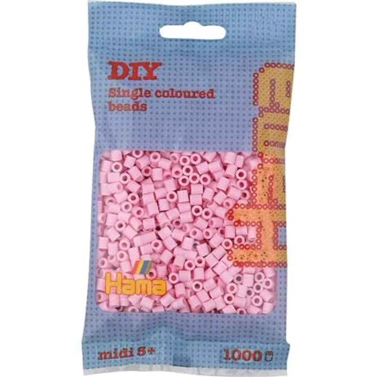Hama Perlen 207-95 Bügelperlen Beutel mit ca. 1. 000 Midi Bastelperlen mit Durchmesser 5 mm in Pastell Rosé, kreativer Bastelspaß für Groß und Klein – Bild 2