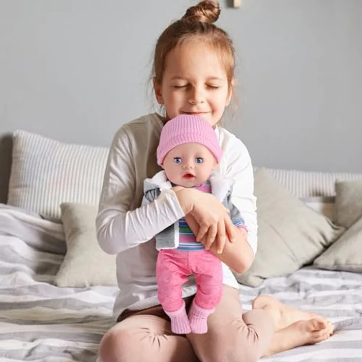 Kisvic Puppenkleidung Set für Baby Puppen 36-43 cm, inklusive Mantel, Bluse, Hose, Hut und Socken, aus hochwertigen Materialien, ideal als Geschenk für Mädchen – Bild 3