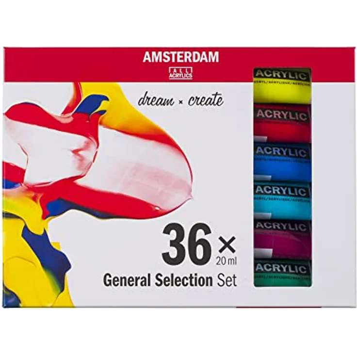 Amsterdam Standard Series Acrylfarben Set, Probierset mit 36 x 20 ml Tuben, Basis Farbauswahl für Einsteiger – Bild 1