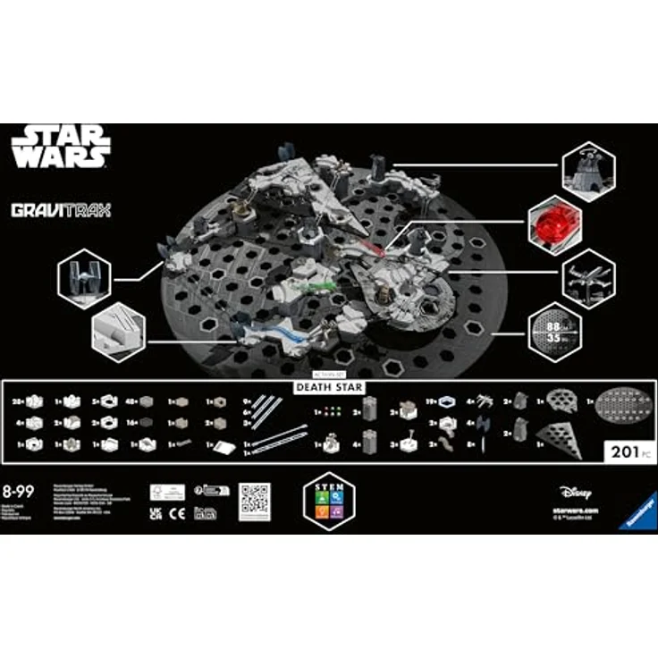 Ravensburger 23860 -GraviTrax Star Wars Action-Set Deathstar - Kugelbahn und Konstruktionsspielzeug ab 8 Jahren, alleine bespielbar -  inklusive exklusiver X-Wing und TIE Fighter Figuren – Bild 3