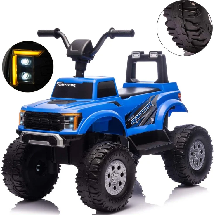 Milly Mally Ford F-150 Raptor, Kinder Elektrofahrzeug mit 2-Motoren-Antrieb, Fernbedienung und LED-Beleuchtung