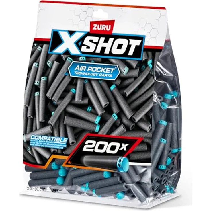 ZURU XShot Nachfüllpack, 200 Schaumstoff-Darts für Blaster-Abenteuer – Bild 1