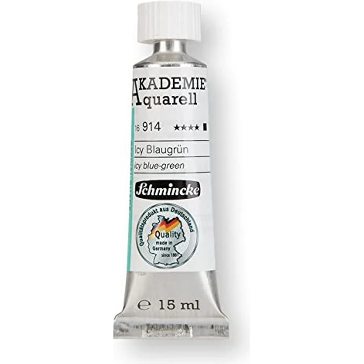 Schmincke AKADEMIE® Aquarell Tubenfarbe, 15 ml Icy Blaugrün, pastellige Icy Colours Sonderfarbe, feine Künstler-Aquarellfarbe – Bild 1