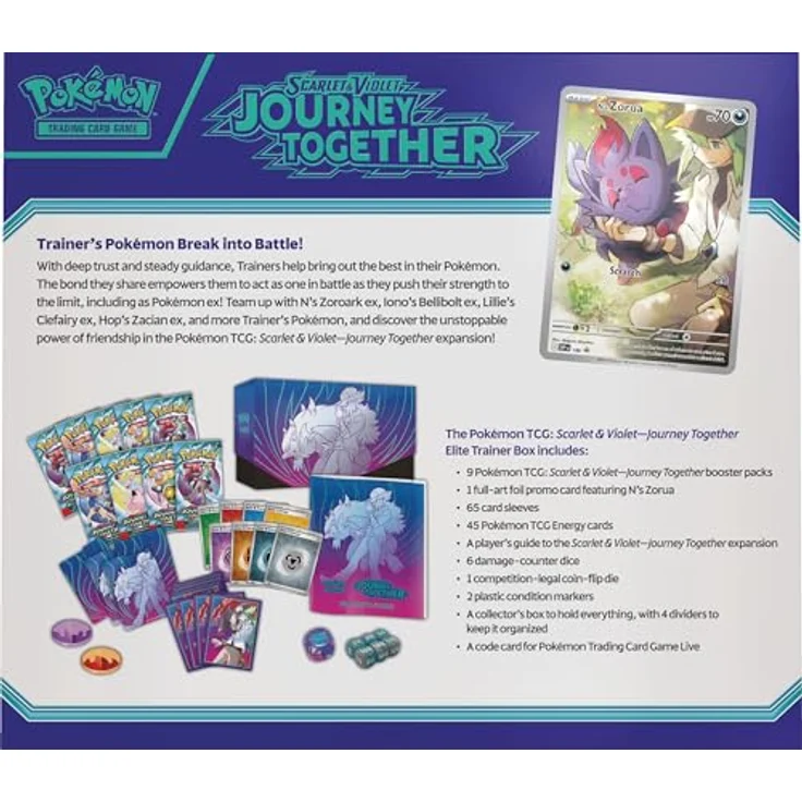 The Pokemon Company Pokemon Journey Together Elite Trainer Box SV9 EN, exklusive Pokemon-Karten, ideales Set für Spielerinnen und Sammlerinnen, Scarlet & Violet - Journey Together Erweiterung – Bild 4