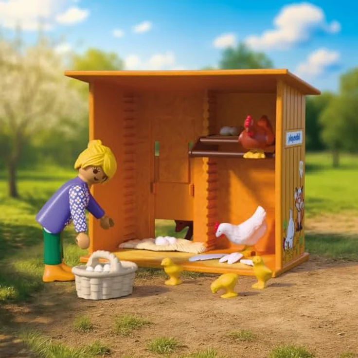 Playmobil Hühnerstall 72168, Spielset mit Nistbereich, Hofladen und Fuchs für realistische Farmgeschichten – Bild 5