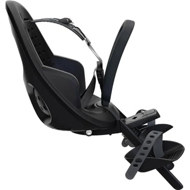 Thule Yepp 2 Mini, Front Mount Kinderfahrradsitz aus stoßdämpfendem Schaumstoff, Midnight Black, verstellbare Fußstützen, kindersichere Sicherheitsschnalle – Bild 3