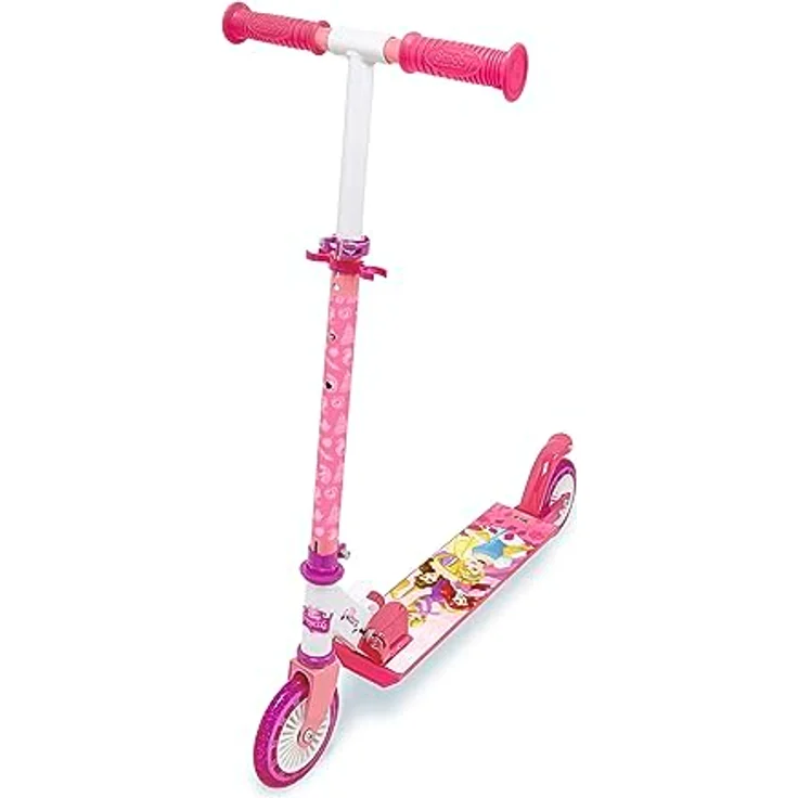 Smoby Disney Princess 2-rädriger Klapproller für Kinder, höhenverstellbarer Lenker, lautlose Rollen und Bremse – Bild 1