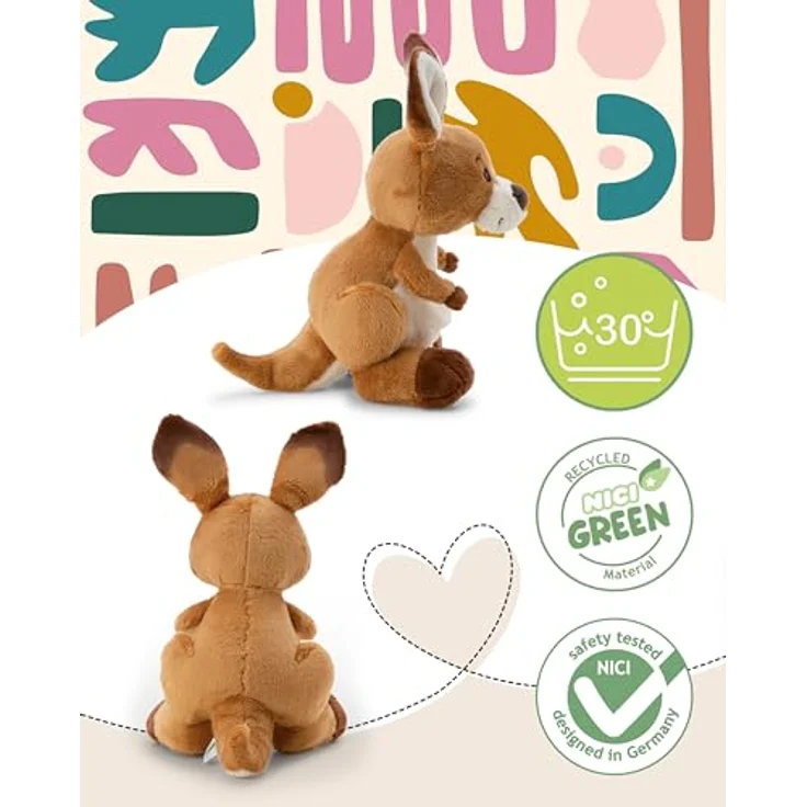 NICI Känguru Kelly, Kuscheltier aus weichem Plüsch, 35cm, braun, niedlich zum Kuscheln und Spielen, ideale Geschenkidee - 61719 – Bild 3