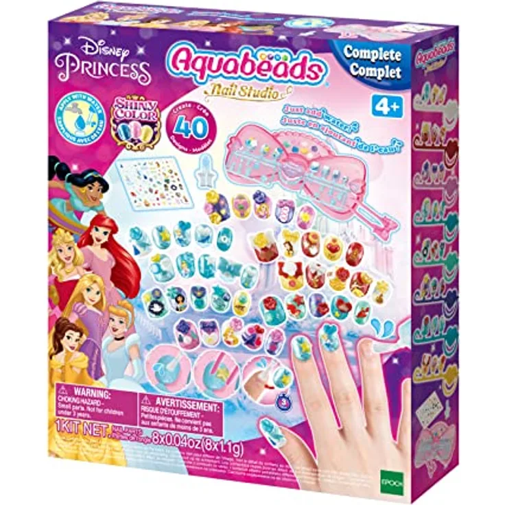 Aquabeads 35006 Disney Prinzessinnen Nagelstudio - Nageldesign, Kunststoff, Rund