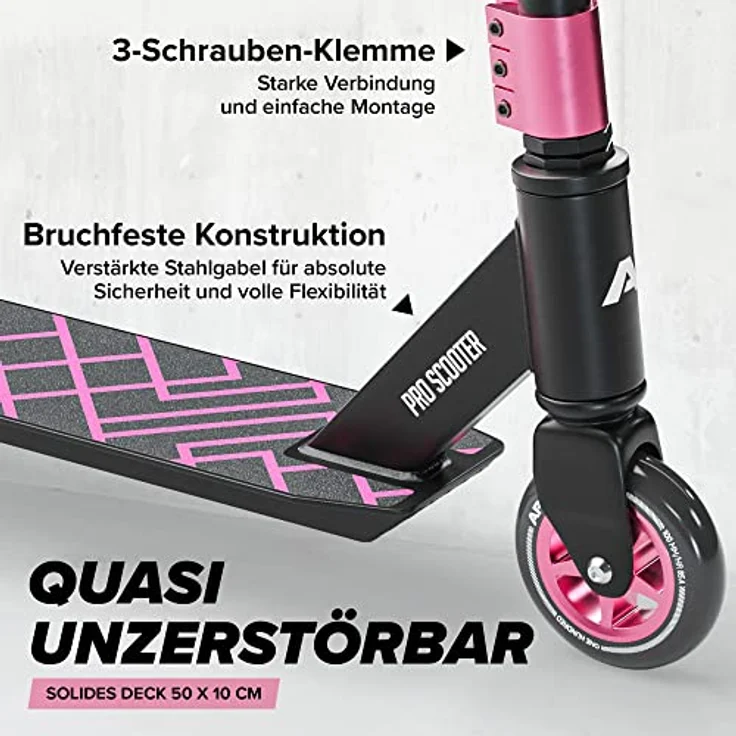 Apollo Stunt Scooter - Genius Pro | Robuster mit ABEC 9 Kugellager | Trick Roller, Tretroller, Starker Stuntroller | Top Kinder ab 6 Jahre | perfekt auch als Cityroller – Bild 4