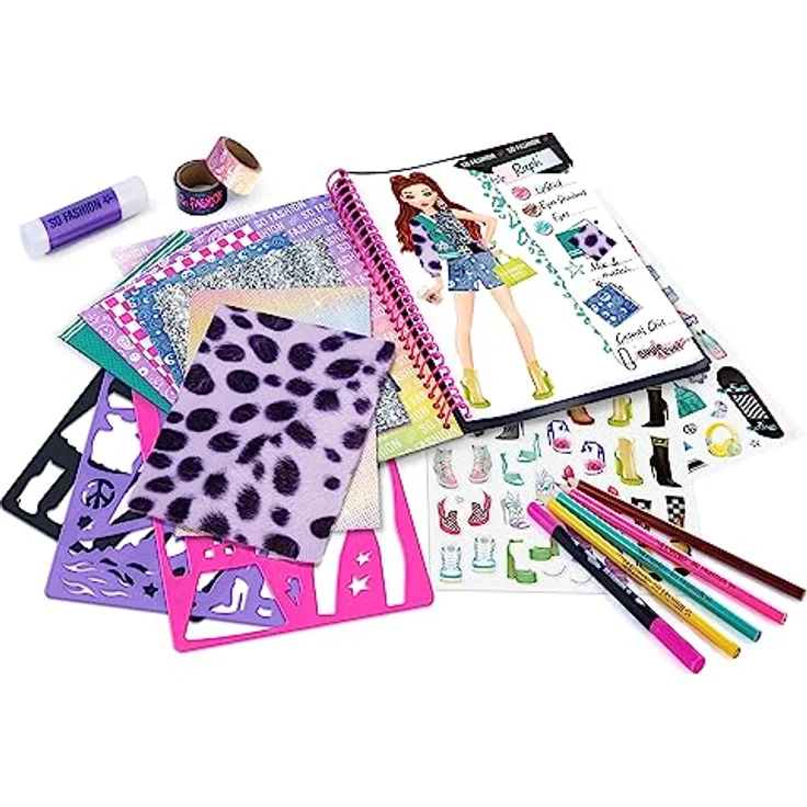 Canal Toys Kreativset Style 4 Ever, Fashion Designer Set mit Stoffen, Schablonen und Stiften – Bild 6