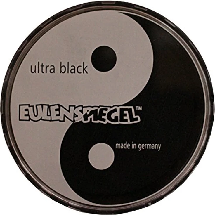 Eulenspiegel 500538 Profi-Aqua Schminke, Ultra Black, 20 ml - wasserlösliche Schminke, vegan, wischfest, Made in Germany – Bild 1