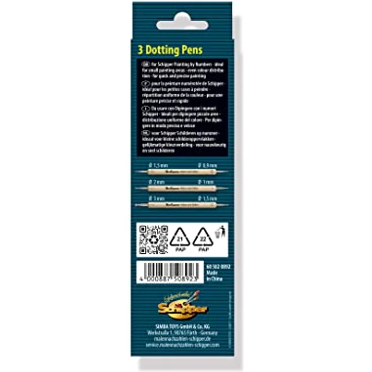 Schipper 605020892 Malen nach Zahlen - 3 Dotting Pen´s doppelseitig, die Alternative zum Pinsel, geeignet für jedes Gemälde – Bild 2