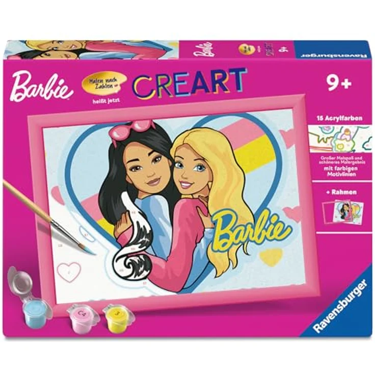 Ravensburger Malen nach Zahlen CreArt Barbie-Duo, 15 Acrylfarben, Made in Europe, für Kinder ab 9 Jahren – Bild 3