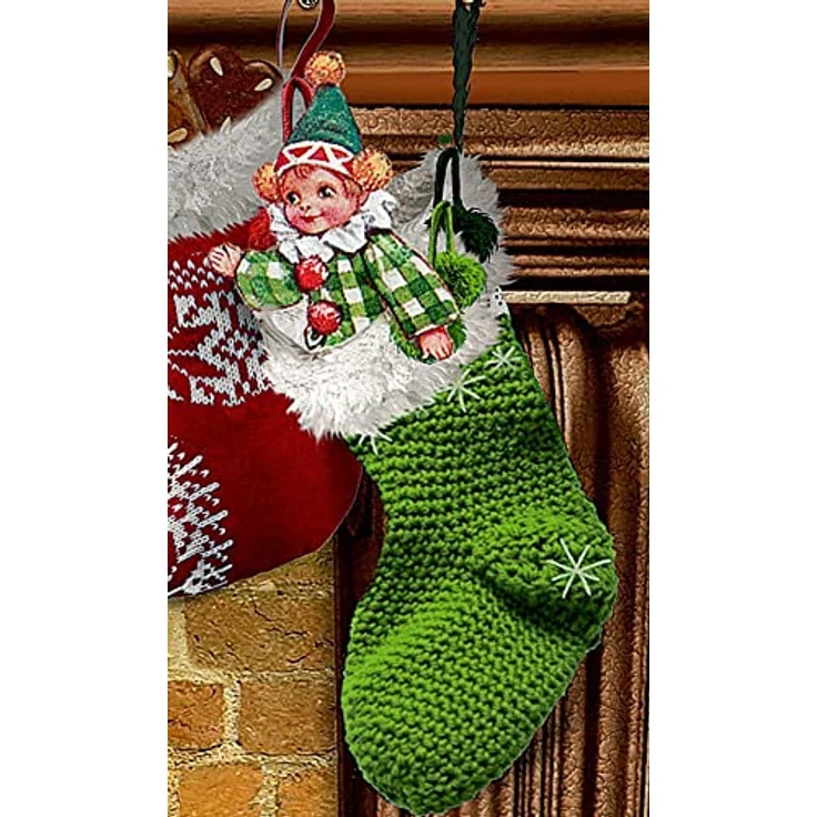 COPPENRATH DIE SPIEGELBURG Adventskalender Wandkalender mit nostalgischem Kamin-Motiv, Glitter und Schleifenband – Bild 2