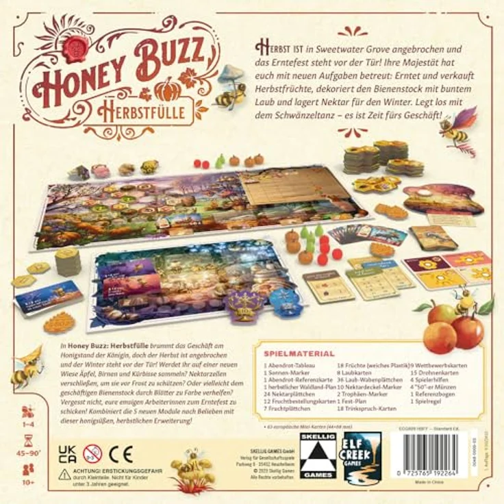 Skellig Games SKE48903 Honey Buzz – Herbstfülle [Erweiterung] Brettspiel Zubehör, flexible Gestaltung, hochwertige Materialien – Bild 3