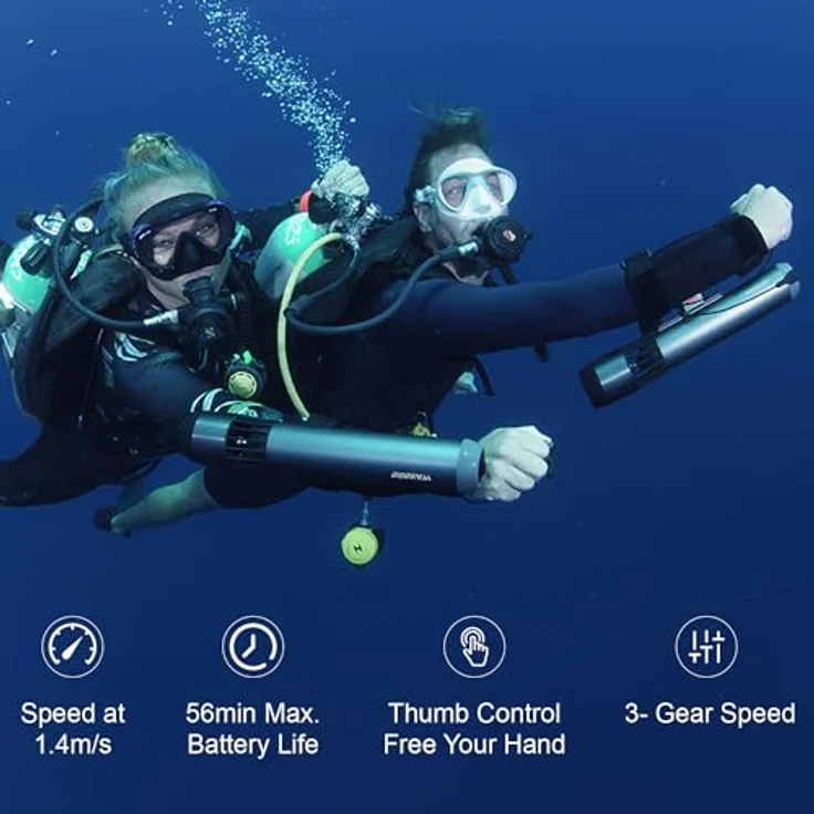 Subnado Unterwasserscooter für Paddelboot, Wasserscooter für Erwachsene&Kinder, Unterwasser Scooter für Schwimmbecken, Tauch und Schnörchel Scooter, Kompakt und tragbar – Bild 4