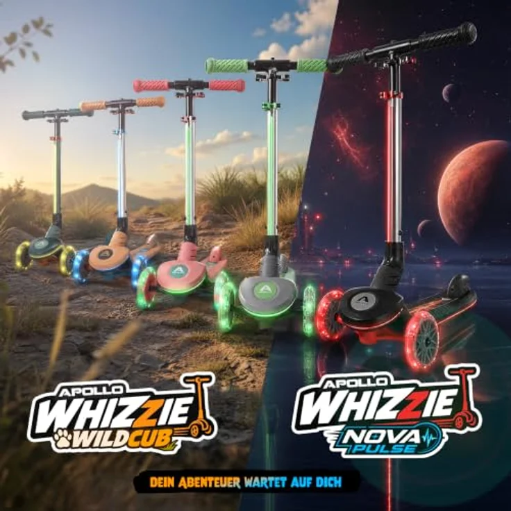 Apollo Whizzie LED Kinderroller, höhenverstellbarer Dreiradscooter für Kinder ab 3 Jahre, stabil und sicher bis 60 kg – Bild 7
