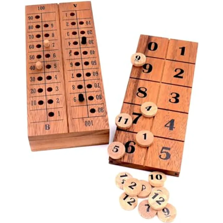 ROMBOL 15 - taktisches Zähl- und Rechenspiel für Kinder und Erwachsene, Holzspiel aus Helvea und Samena-Holz, 100 Punkte Ziel, 2 Spieler
