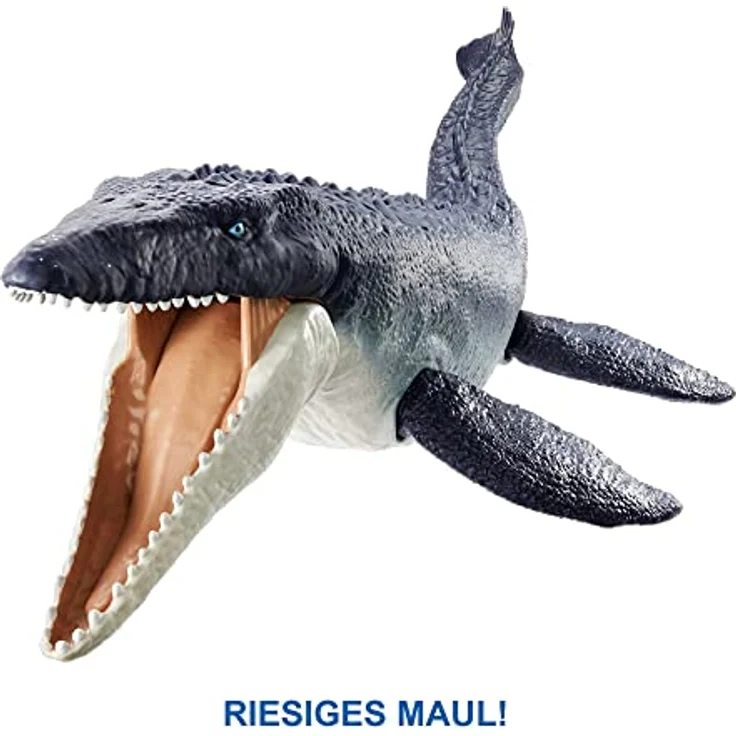 Jurassic World HNJ57 - Dominion Mosasaurus Dinosaurier Action-Figur, 70 cm groß mit beweglichen Gelenken, physisches & digitales Spiel, Dinosaurier Spielzeug für Kinder ab 4 Jahren - Preisvergleich – Bild 3