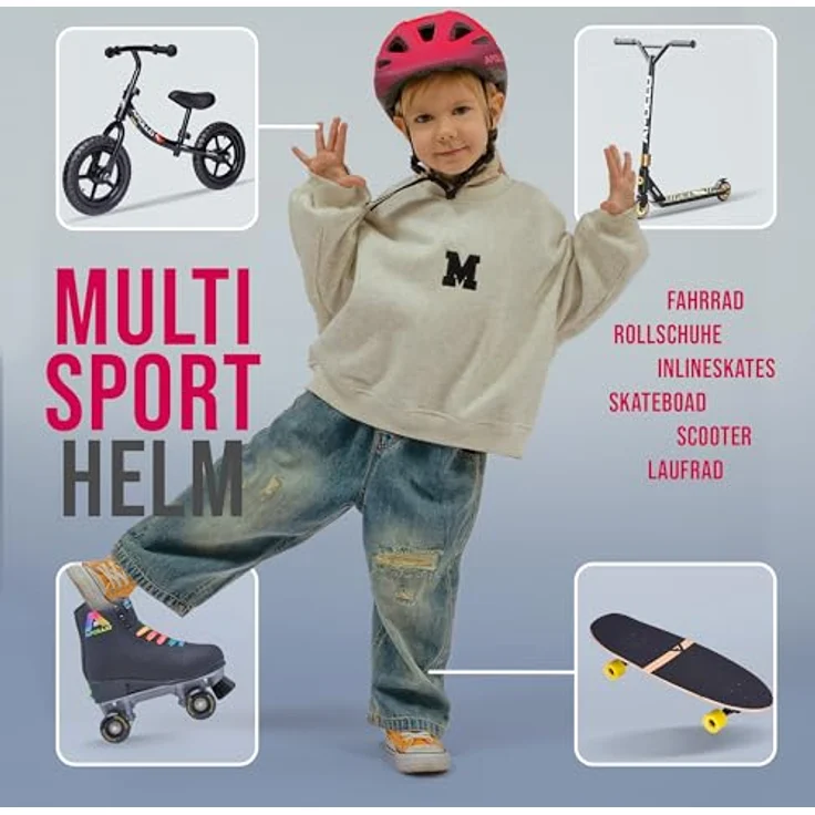 Apollo Kinder Fahrradhelm, Multisport Helm für Kinder & Jugendliche, 17 Belüftungslöcher, Sicher & Bequem, Trendige Farben und Muster, Verstellbar ab 3 Jahre, für Fahrrad & Roller – Bild 2