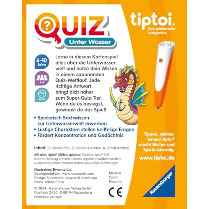 Ravensburger tiptoi® Quiz Unter Wasser, spannendes Lernspiel über die Unterwasserwelt, Made in Europe – Bild 3