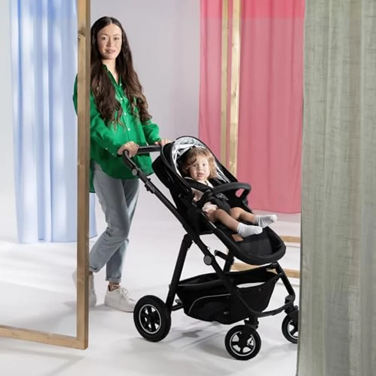 Lionelo Bianka 3-in-1 Kinderwagen, Beige Sand mit ADAC-zertifiziertem Kindersitz und doppelter Stoßdämpfung – Bild 15