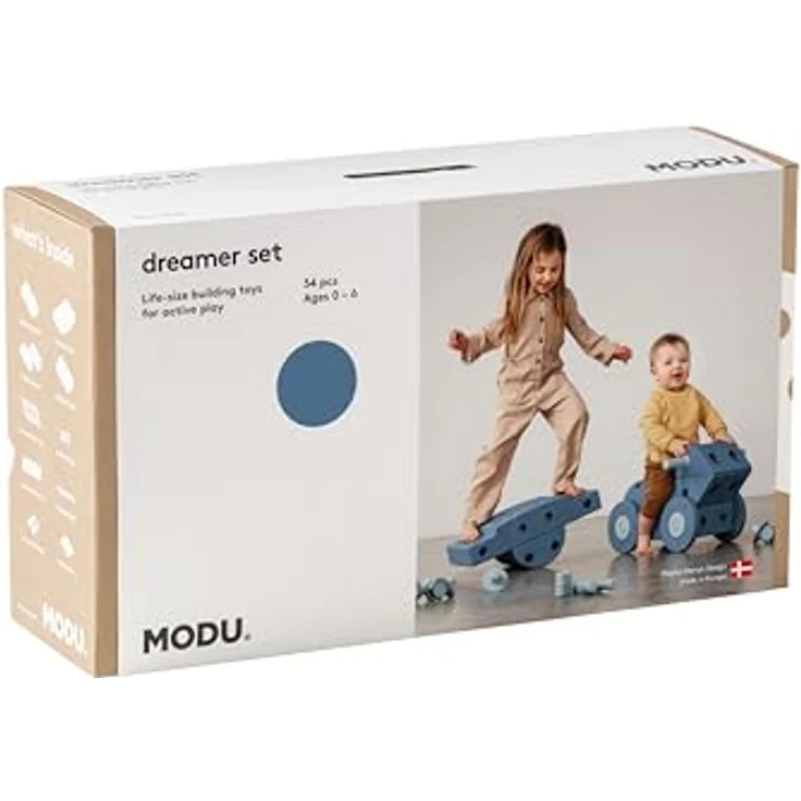 Modu Modell 34 TLG. Baukasten Starter-Set Playsystem Dreamer von 0-6 Jahren - Deep Blue/Sky Blue, Mehrfarbiges Spielzeug für Babys – Bild 2
