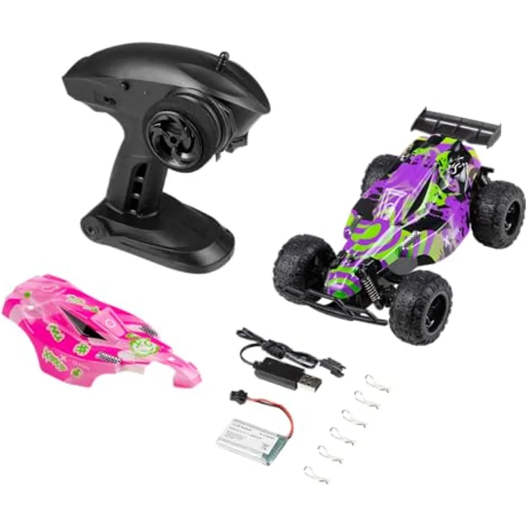 Overmax X-Clash Ferngesteuertes RC-Auto, Maßstab 1:22, 25 km/h, 100 m Reichweite, 2 Akkus 600 mAh - Hinterradantrieb, 30 Min. Spaß