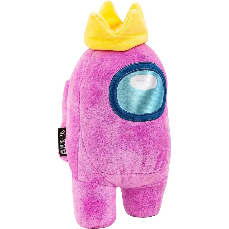 Whitehouse Leisure Soma Among Us Plüschtier XXL, 30 cm pinkes Kuscheltier mit Capricorn-Design und Krone, weiche Plüschpuppe als Kinderspielzeug
