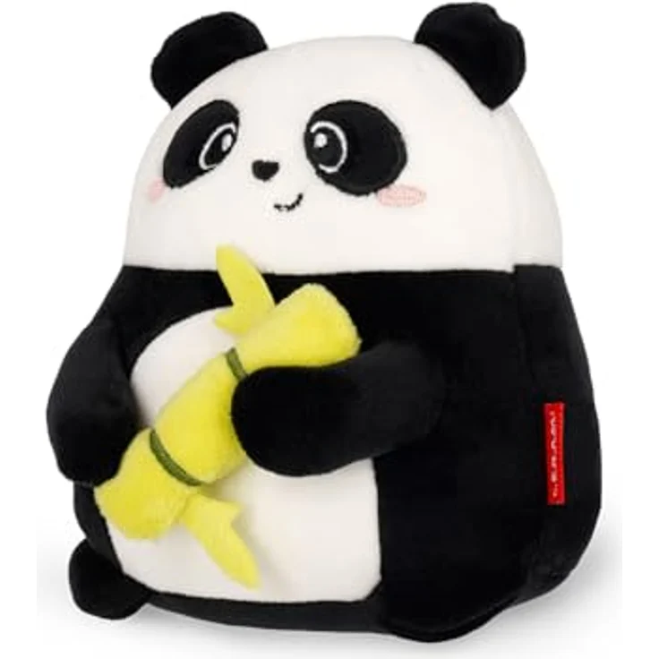 Legami Super Soft Plush Mini Panda, personalisierbar mit ID Karte, 14x15x12 cm, Schwarz – Bild 3