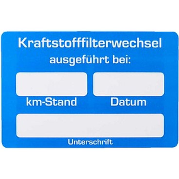 EICHNER Aufkleber Kraftstofffilter-Wechsel, selbstklebend, blau/weiß, 250 Stück
