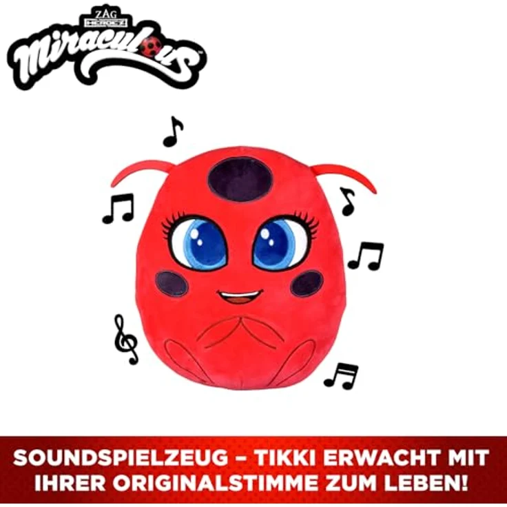 BANDAI Miraculous Tikki Plüschfigur mit Sprechfunktion, 20 cm, offizielles Kwami-Spielzeug für Kinder ab 4 Jahren – Bild 2