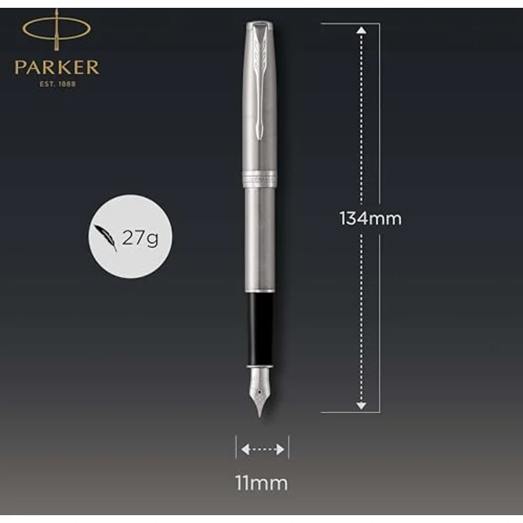 Parker Pen Sonnet, eleganter Schreibstift im klassischen Silberdesign, hochwertige Verarbeitung – Bild 3