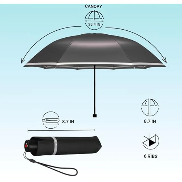 Knirps Rookie Manual Kinder Schultaschenschirm Regenschirm Taschen Kinderschirm Black – Bild 7
