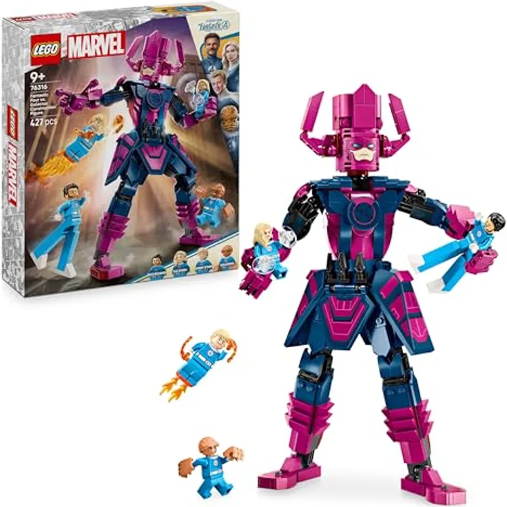 LEGO Marvel 76316 - Fantastic Four vs. Galactus, 427-teiliges Baufiguren-Set ab 9 Jahren mit 28 cm großer Galactus-Figur
