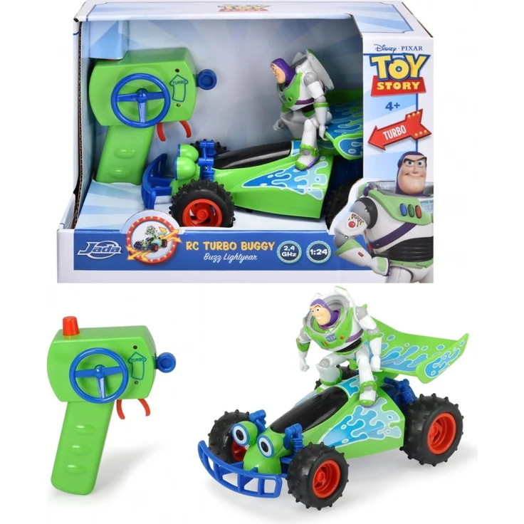 Jada RC Toy Story Buggy with Buzz 1:24, ferngesteuertes Fahrzeug für Kinder ab einem Jahr, Turbo-Funktion, inkl. Buzz Figur, in ansprechender Farbgestaltung