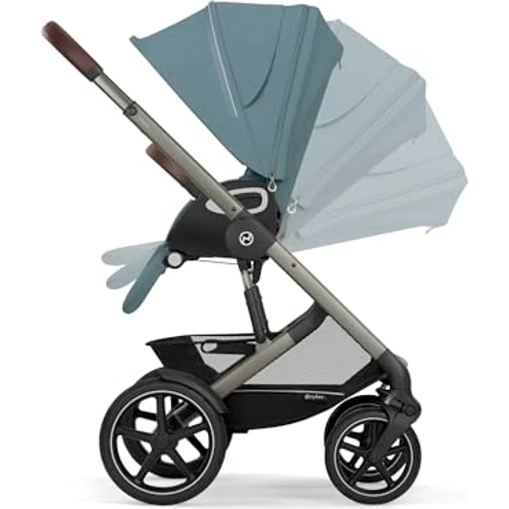 cybex Gold Kinderwagen Talos S LUX Tpe, Hellblau, mit Federung, 5-Punkte-Gurt, feststellbarer Bremse und Einhand-Faltmechanismus – Bild 11