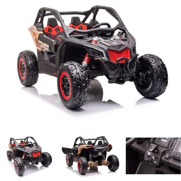 ES-Toys Kinder Elektroauto Can Am RS, Zweisitzer, Allrad, EVA-Reifen, Radio, MP3, schwarz