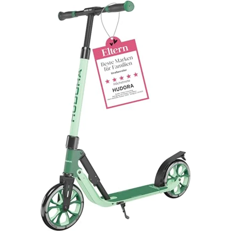 Hudora Cityroller BigWheel® 205 Advanced, einklappbarer und höhenverstellbarer Kick-Scooter für max. 100kg, Mattschwarz  – Bild 1