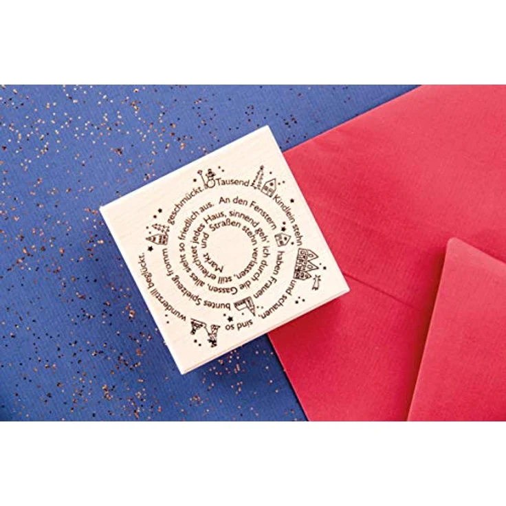 Rayher 29194000 Stempel "Von Herzen Frohe Weihnachten", 7x7cm, Natur - Preisvergleich – Bild 2