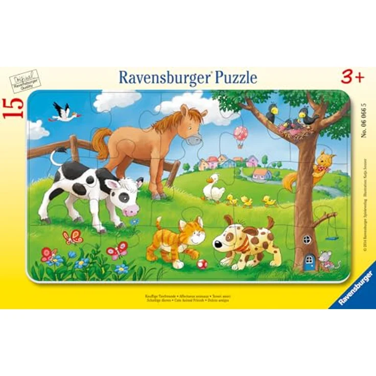 Ravensburger Kinderpuzzle Knuffige Tierfreunde - 15 Teile Rahmenpuzzle – Bild 2