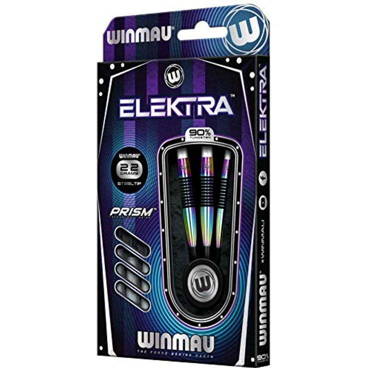 WINMAU Elektra 22 Gramm Profi Wolfram Steeltip Dartpfeile Set, 3er Pack mit Prism Delta Flüge und Vecta Schaft – Bild 3