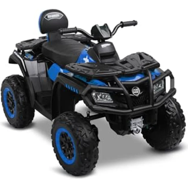 TOYZ Rush Quad Kinder, Akkubetriebenes Fahrzeug mit 4-Rad-Antrieb, 80W Motor, FM-Radio, Bluetooth, Blau – Bild 1